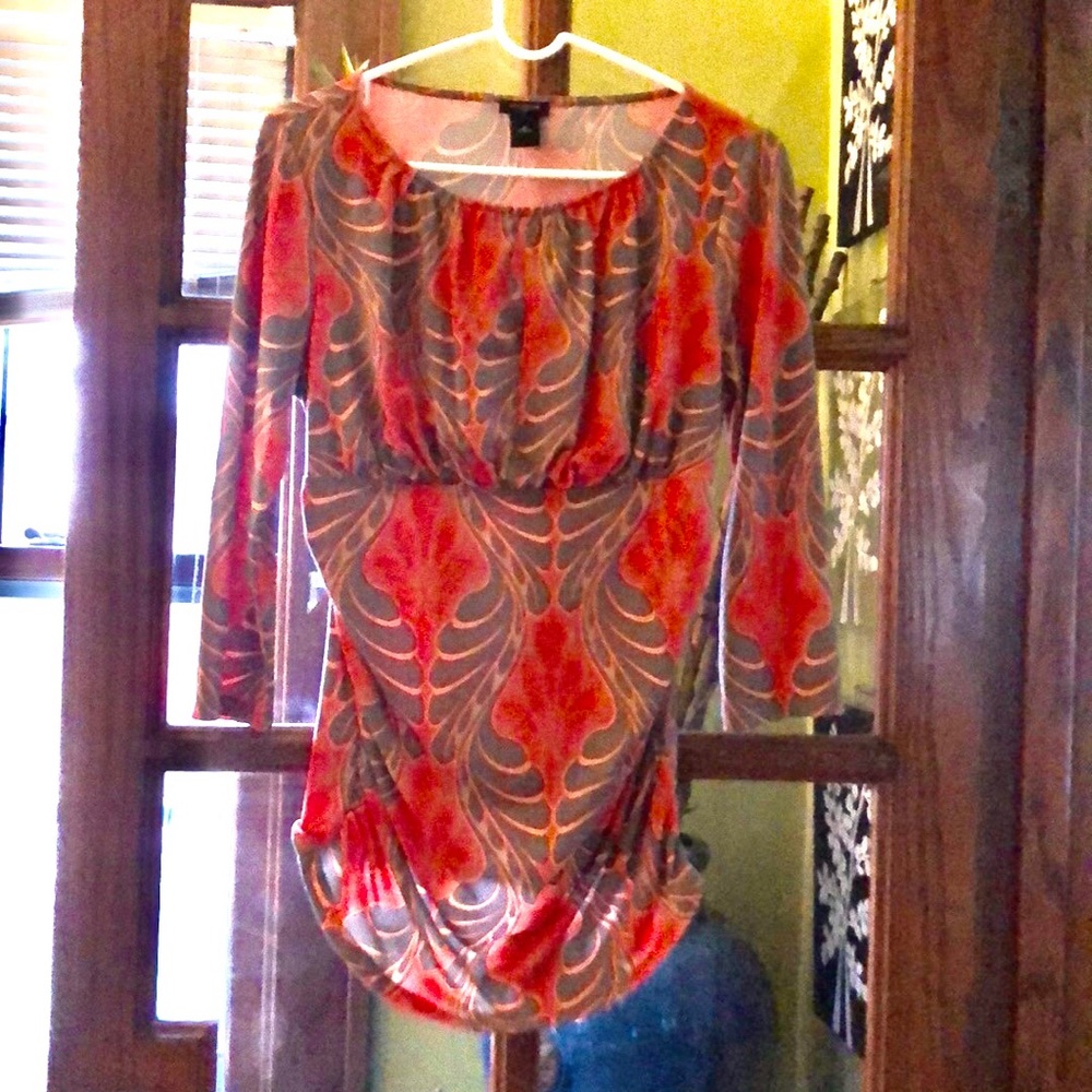 ANN TAYLOR fitted tunic w/ ruching sides